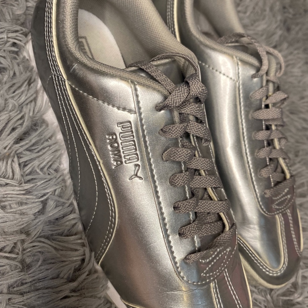 Silver Metallic Puma Sneakers